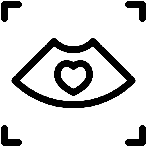 Ultrasound heartbeat kid and baby hospital icon