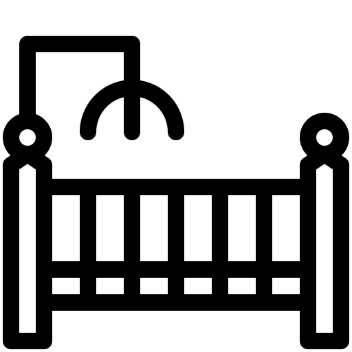 Basinet cot kid and baby bed icon