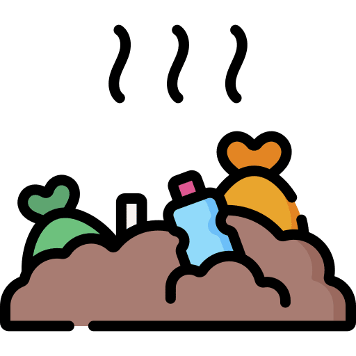Landfill pollution contamination bad smell icon
