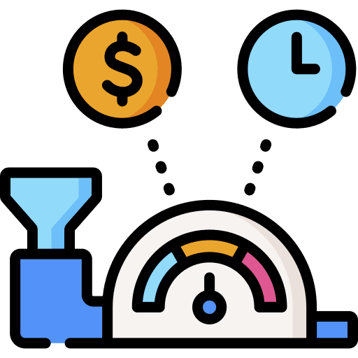 Efficient efficiency machine production icon
