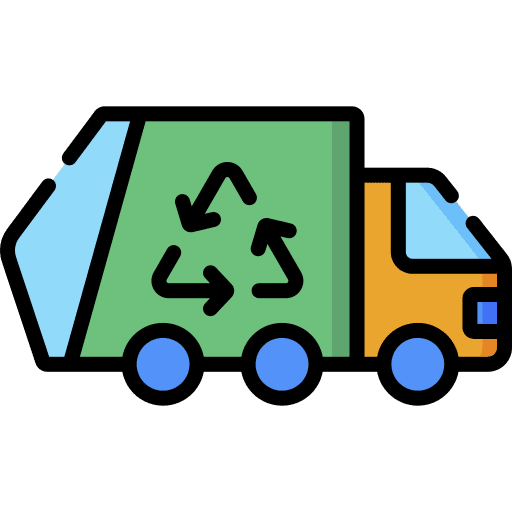 Garbage truck recycling ecology trash icon