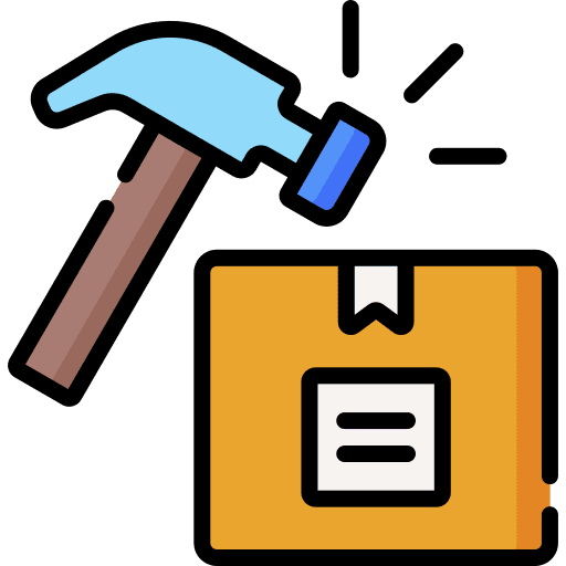 Product durability electronics hammer protection icon