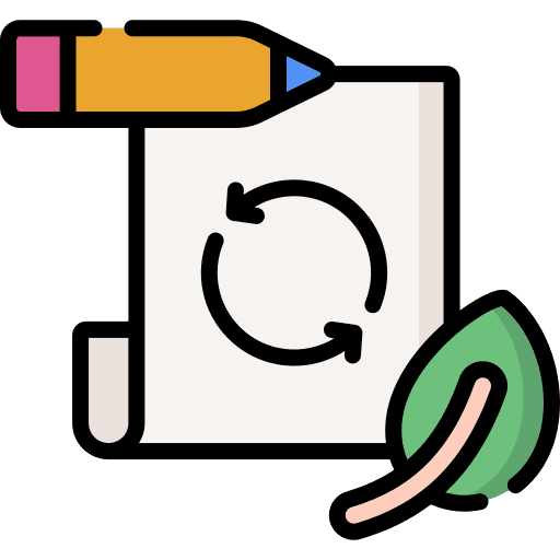 Planning pencil circular economy business and finance icon