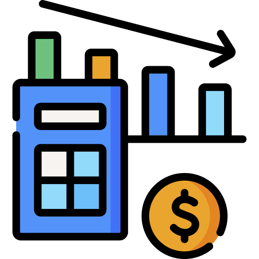 Reduce cost money reduce cost calculator icon