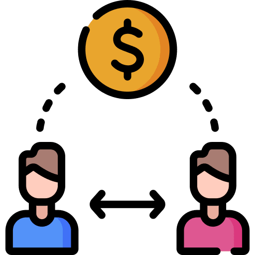 Sharing trade money entrepreneur icon
