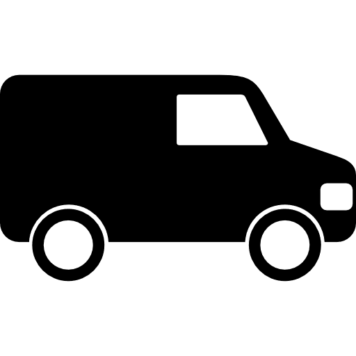 Van black side view side view science and tech transport icon