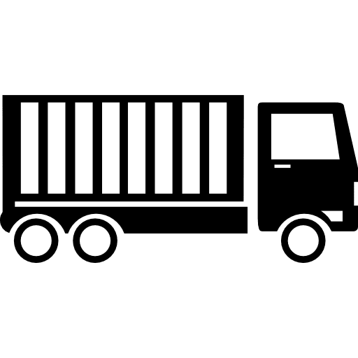 Truck container truck side view travelling icon