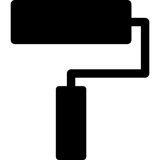 Paint roller black silhouette tool painting silhouette icon