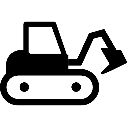 Excavator machines transport backhoe icon