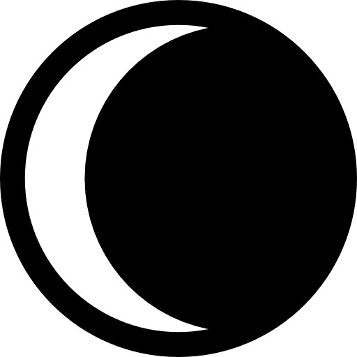 Moon in half phase half moons moon icon