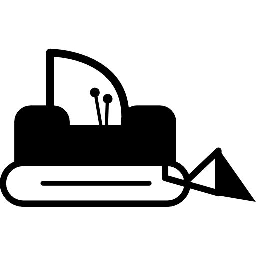 Bulldozer mines wheeled quarries icon