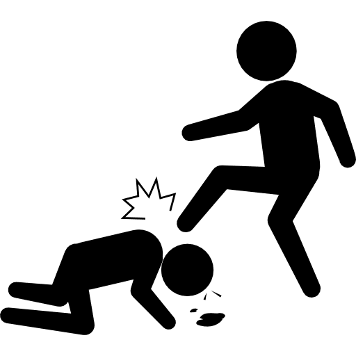 Violent criminal persons damage rape icon