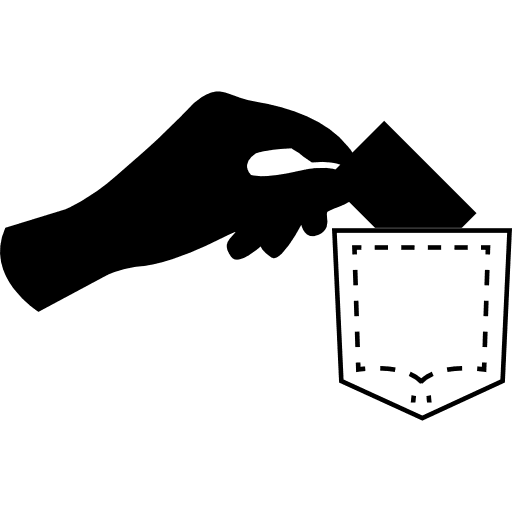 Criminal hand subtracting an object from a pocket criminal hand criminal icons icon