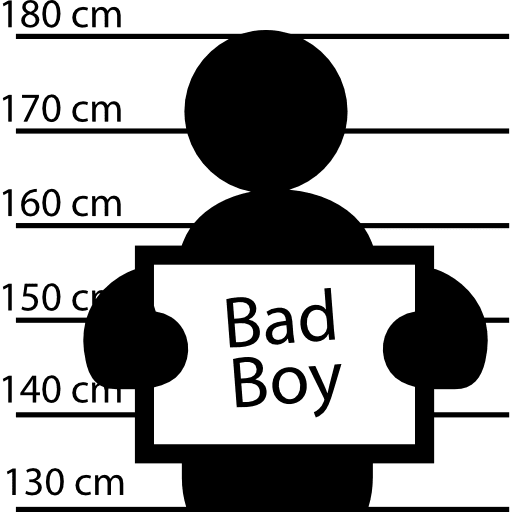 Criminal posing for police picture bad boy captured criminal icon