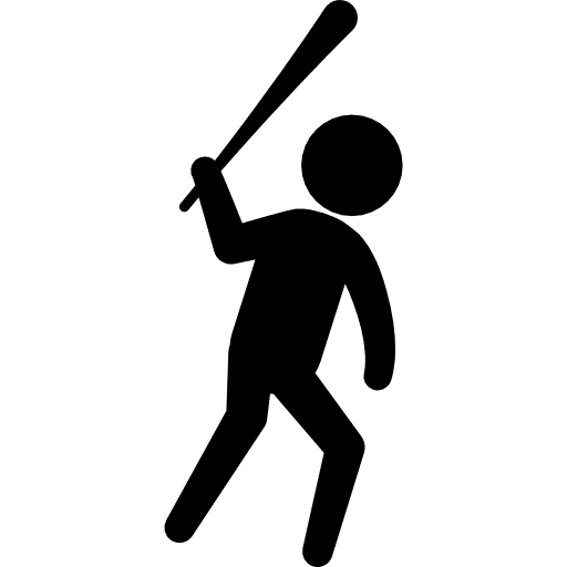 Criminal silhouette armed with a bat silhouette person criminals icon