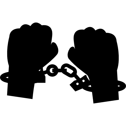 Captured criminal hands silhouette people criminal icons icon