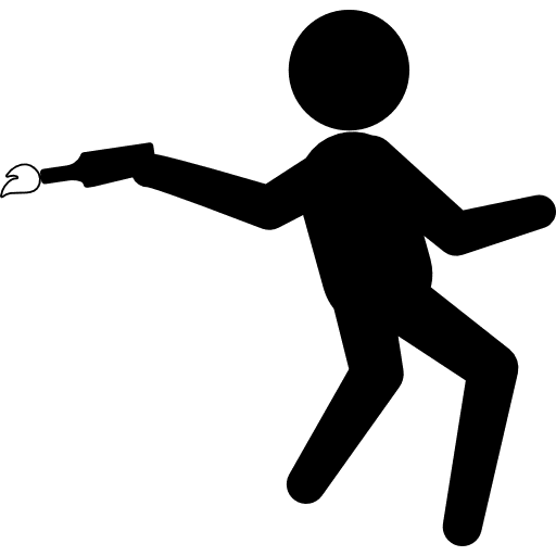 Criminal armed silhouette arm criminal man icon