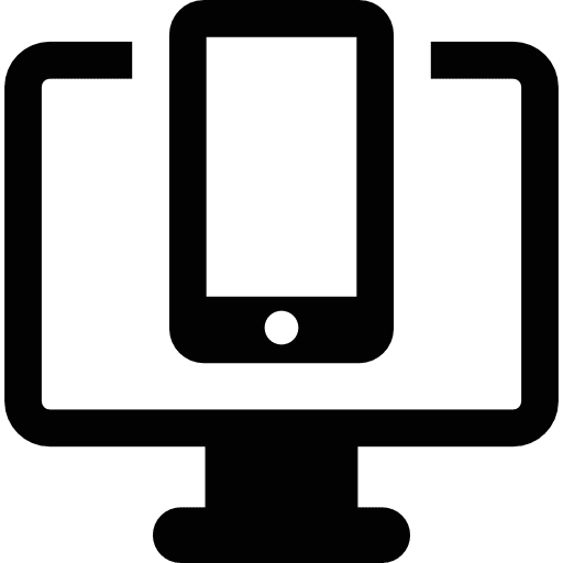 Pc and phone computer monitor cellphone technology icon