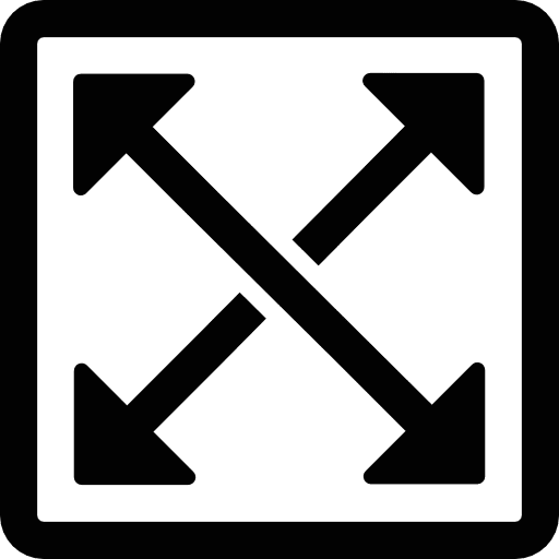 Full width crossed multimedia option square icon