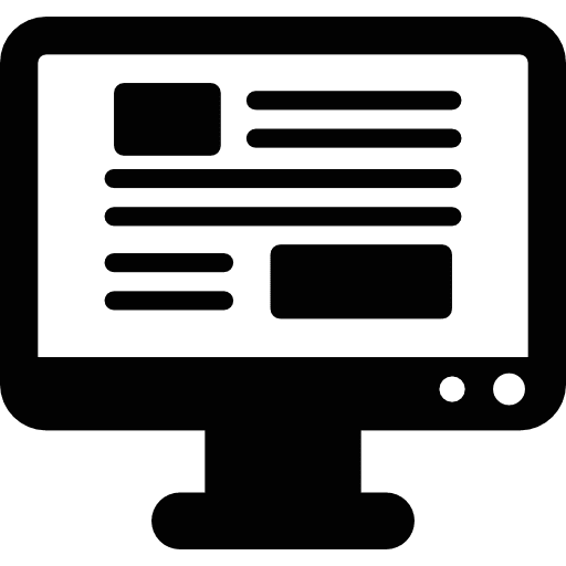 Monitor with text technology text lines tv monitor icon