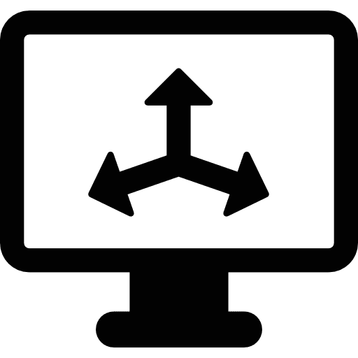 Screen with triple arrow tv monitor computer monitor tv screen icon