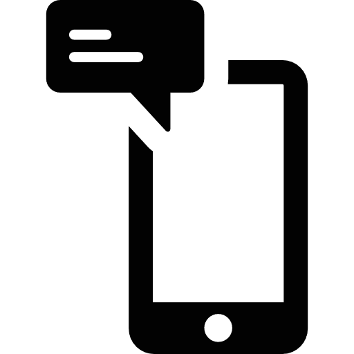 Smartphone with message sms texting cellphone icon