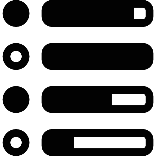 Levels options setup circles settings icon