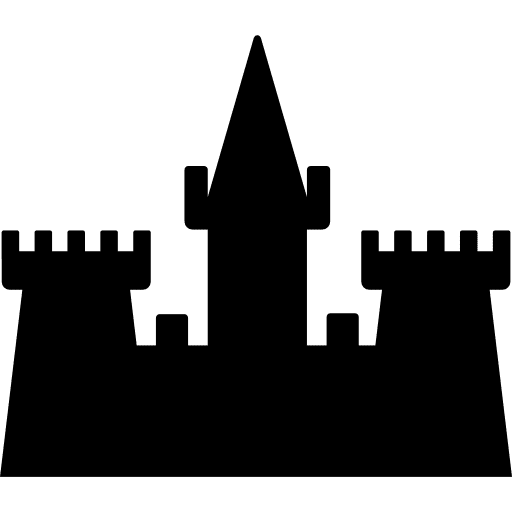 Castle fairytale buildings queen icon