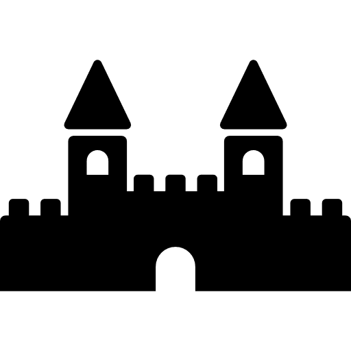 Castle kingdom fairytale fortress icon