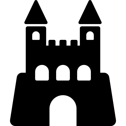 Castle queen fortress buildings icon