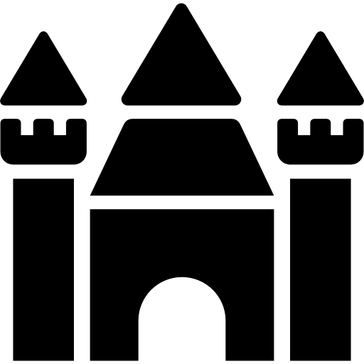 Castle buildings kingdom fairytale icon