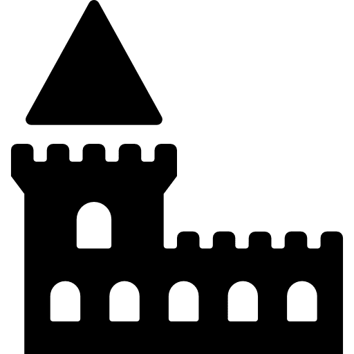 Castle fortress fairytale buildings icon