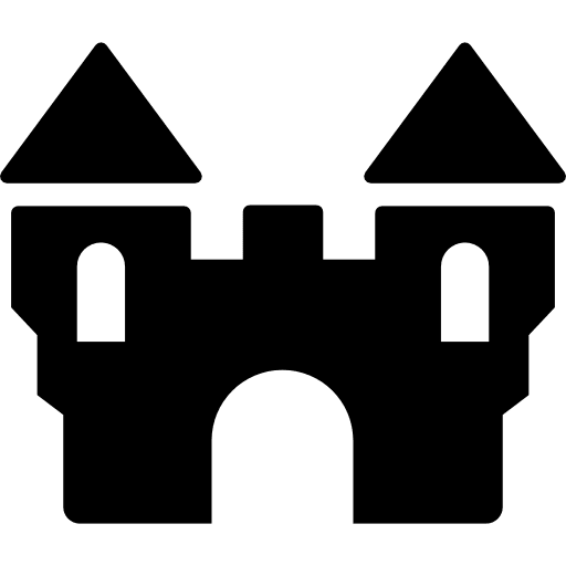 Castle royalty towers building icon