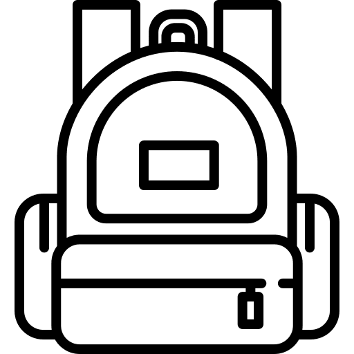 Backpack book bag baggage luggage icon