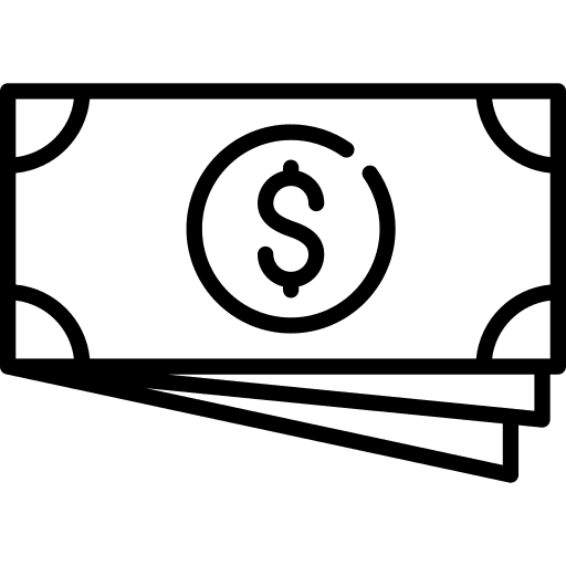 Cash dollars argent bills icon