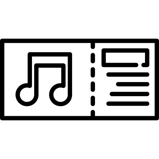 Ticket music musical note concert icon