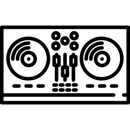 Dj mixer mixing music vinyl icon