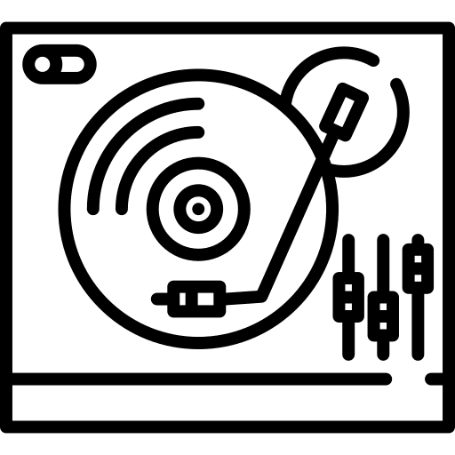 Turntable music turntable disc jockey icon