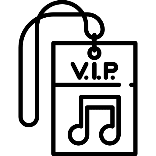 Vip pass maps and flags musical note icon