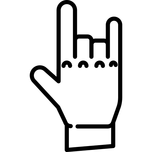 Hand hand concert rock and roll icon