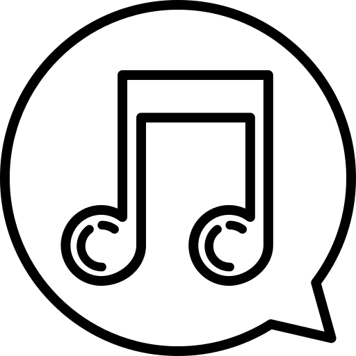 Music speech bubble song sing icon