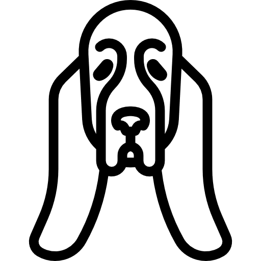 Basset hound breed pet dog icon