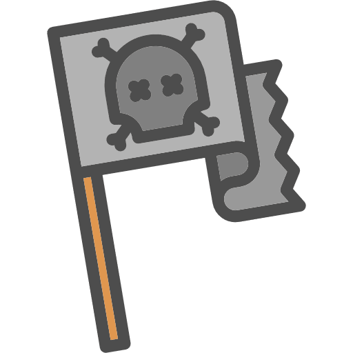 Jolly roger piracy sign bones icon