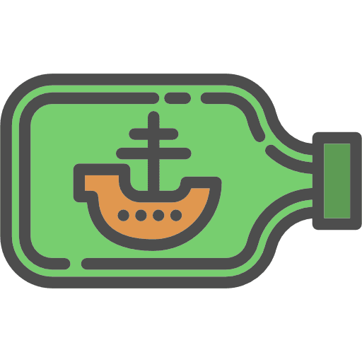 Ship in a bottle boat decoration ship in a bottle icon