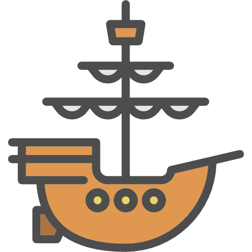 Ship shipping transport pirate icon