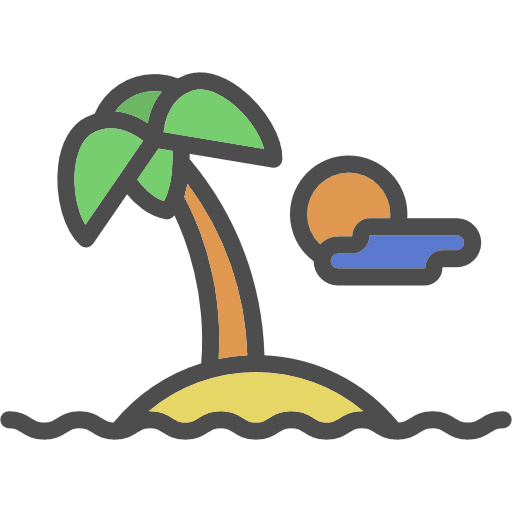 Island nature island desert icon