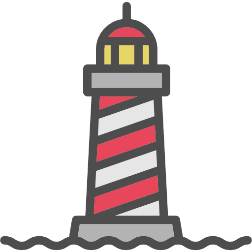 Lighthouse buildings orientation navigation icon