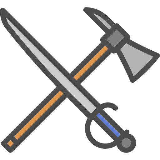 Sword weapons blade axe icon
