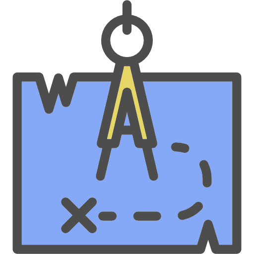 Treasure map compass orientation treasure map icon