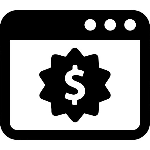 Browser internet dollar symbol setup icon